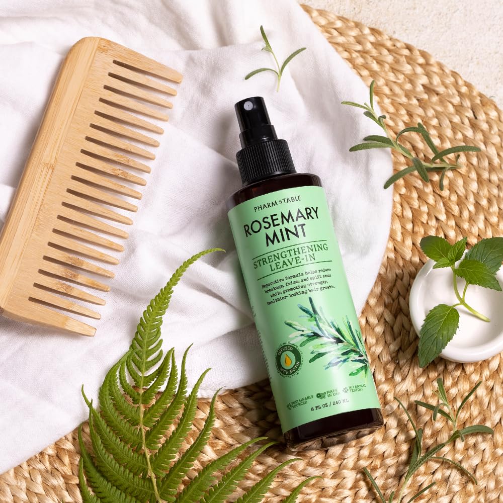 Leave In Conditioner Spray - Rosemary & Mint Scalp Treatment - Anti-Dandruff and Dry & Itchy Scalp treatment, Hydrating & Medicated Formula for Psoriasis and Scalp Care - Detangles & Nourishes Hair.