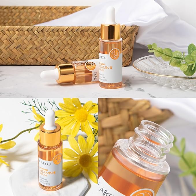 Vitamin C Skincare Set For Teen Girls Skin Care Set With Vitamin C Serum,Toner,Cleanser,Eye Cream,Face Cream,Sunscreen, Travel Skincare Set For Girls, Birthday Gifts for Womens