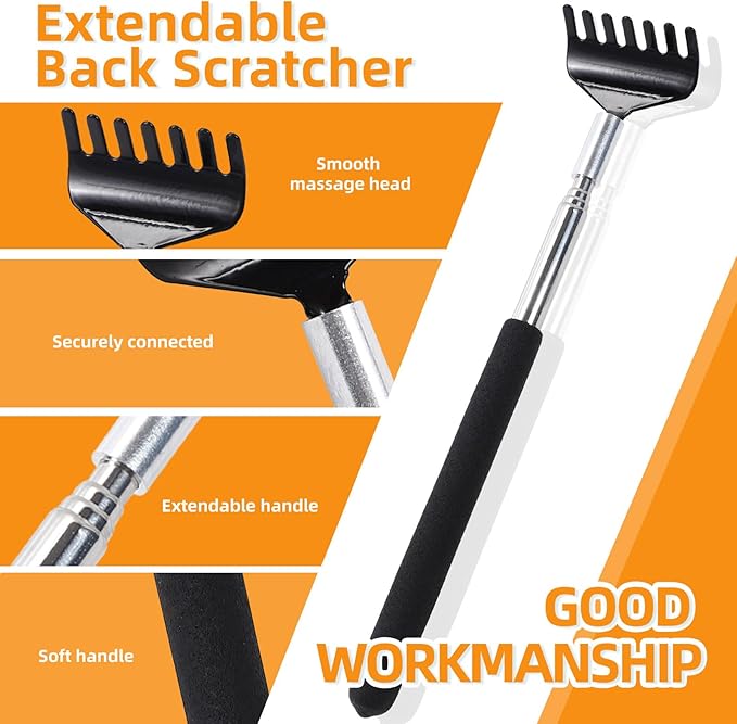 YEZY Head Massager 20 Fingers Head Scratcher Scalp Massager, Back Scratcher, Stocking Stuffers for Scalp Massage Back Massage 2 Pack (Silvery)