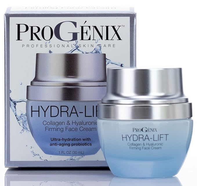 Hydra-Lift Collagen + Hyaluronic Acid Face Cream Firming Skin Care Moisturizer Infused Peptides & Green Tea - Rehydrates & Plumps Fine Lines + Wrinkles For Visibly Lifted Contours, 1Oz