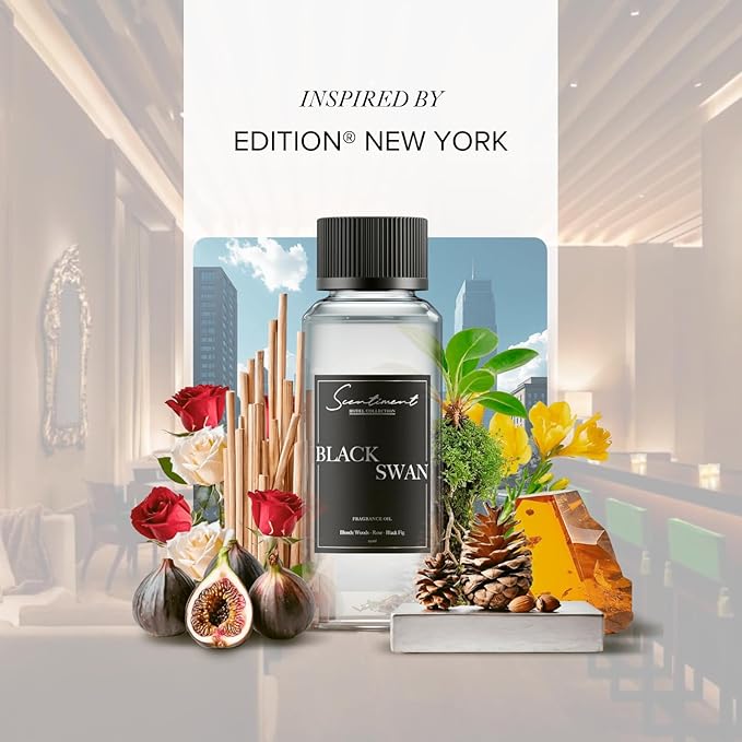 Black Swan Hotel Diffuser Oil | Aromatherapy Home Fragrance | Luxurious Scent with Notes of Blonde Woods, Rose, Black Fig (20 mL)