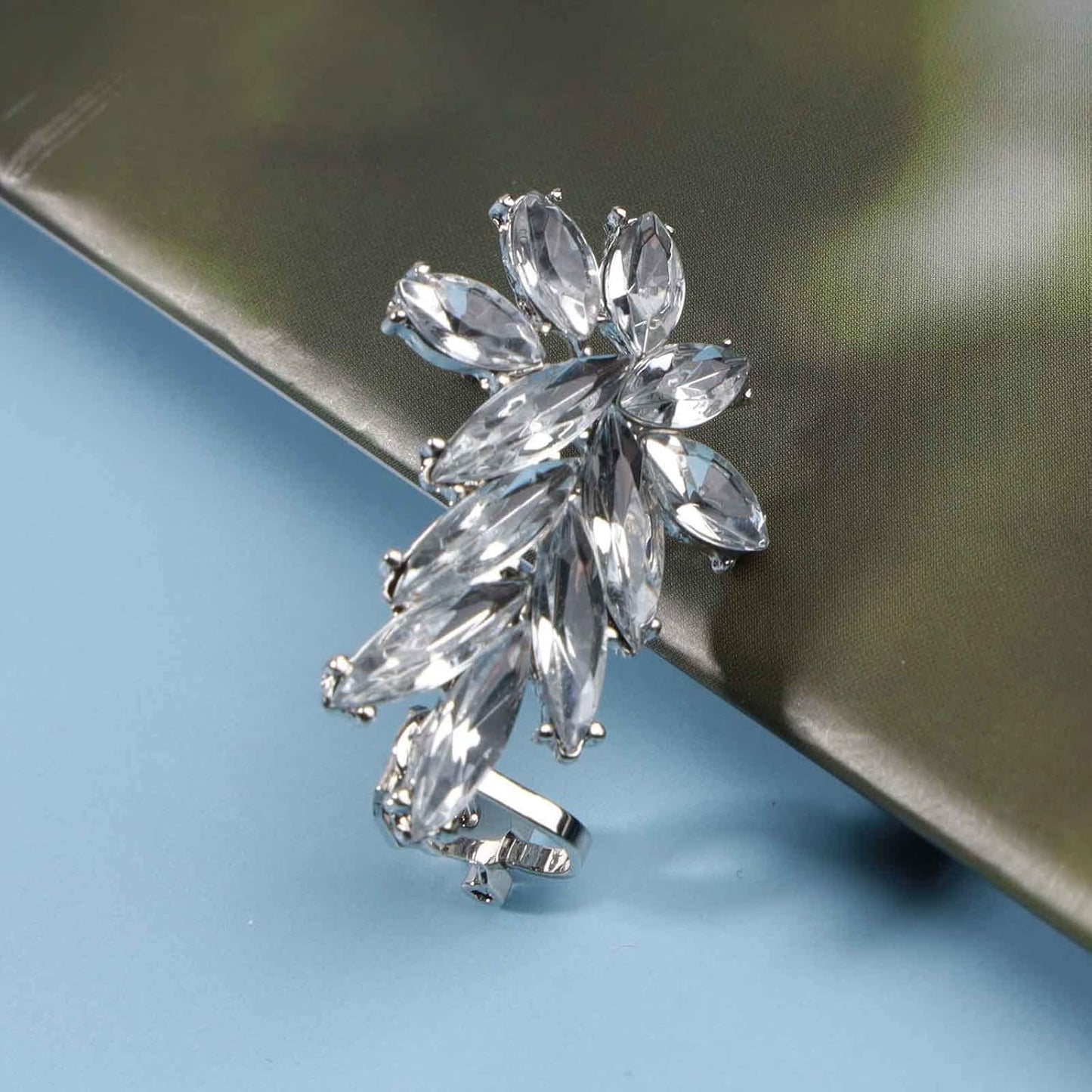 Boho Crystal Ear Climber Earrings Gold Crystal Studs Earrings Punk Rhinestone Ear Crawler Earrings CZ Ear Cuff Climbing Earrings Bridal Earrings Jewelry for Women and Girls