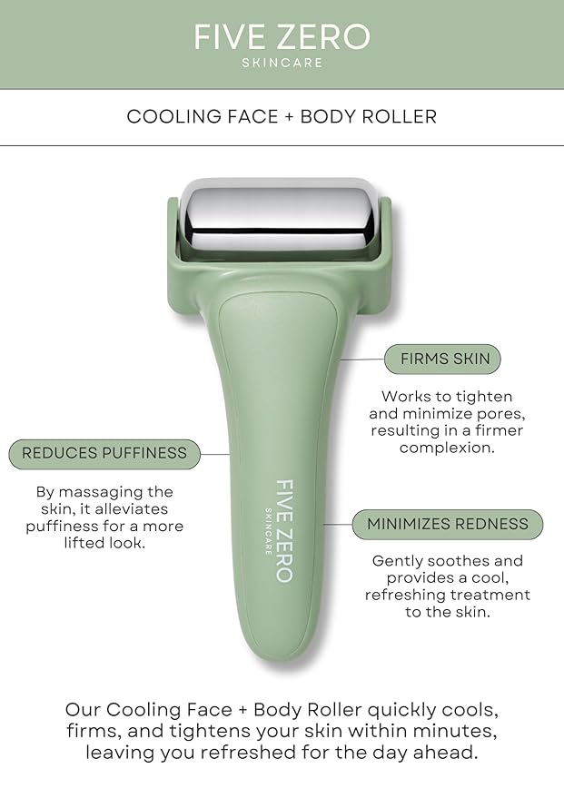 Ice Roller for Face & Body | Target Puffiness, Redness & Firm Skin | Stainless Steel Roller for Long-Lasting Cooling