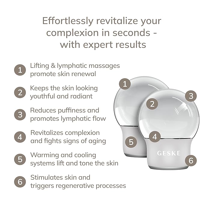 SmartAppGuided™ Cool & Warm Face & Body Massager | 7 in 1 | Multifunctional Massager | Face & Body | Battery-free Cooling & Warming | Firms, Relaxes & De-Puffs Skin | Globular Design