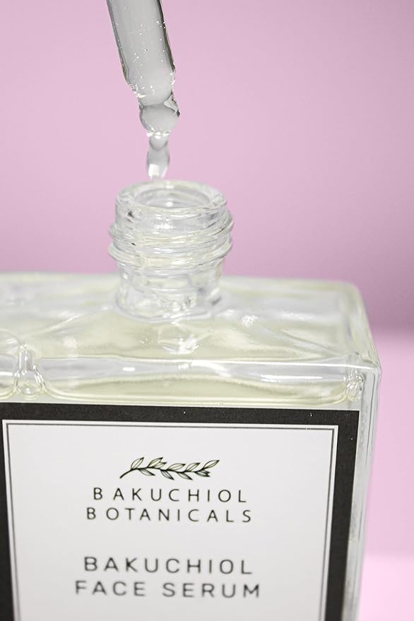 Bakuchiol Facial Serum Oil 1.7 oz - Retinol Alternative - Clinical Strength Bakuchiol - All Natural Plant Derived Clean Beauty Ingredients - Bakuchiol, Squalane, Vitamin C, Rose Hip Oil, Vitamin E -