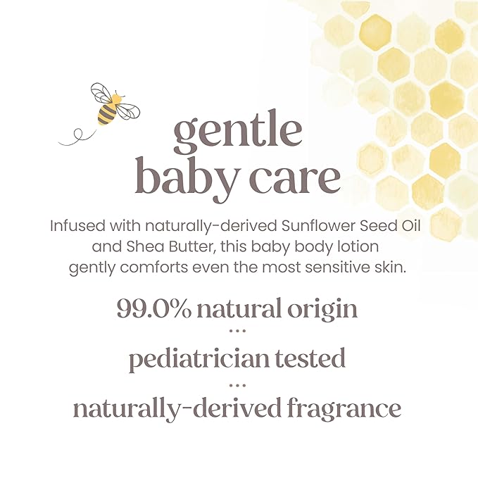 Burt's Bees Baby Ultra Gentle Lotion with Aloe for Sensitive Skin, Pediatrician Tested, 99.0% Natural Origin, 6 Ounces
