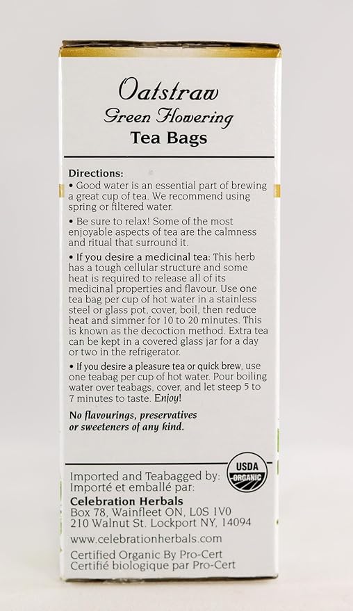 CELEBRATION HERBALS Organic Oatstraw Green Flowering Tea, 24 CT