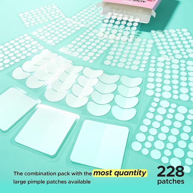LitBear Pimple Patch Bulk (720 Patches 3 Size) Pimple Patches for Face (5 Sizes, 507Patches)