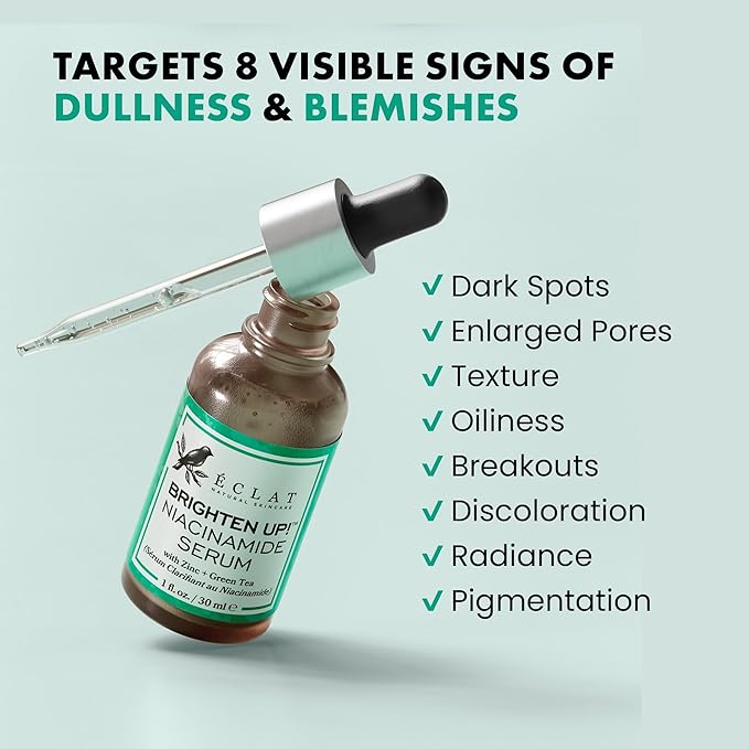 Eclat Skincare Niacinamide Serum - Pore Minimizer for Uneven Complexion - Brightening Niacinamide Serum for Face - Lightening & Moisturizing Skin Care for Dark Spots 1 fl oz