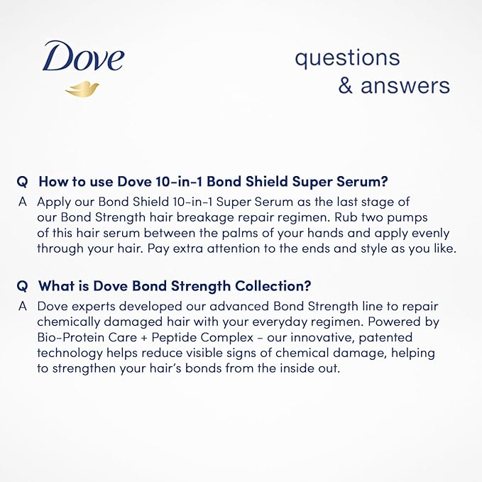 Dove Hair Serum Bundle – Bond Shield 10-in-1 Serum, Root Lift & Fullness Restore Therapy for Healthy Hair, Repair & Strengthening (3 Piece Set)