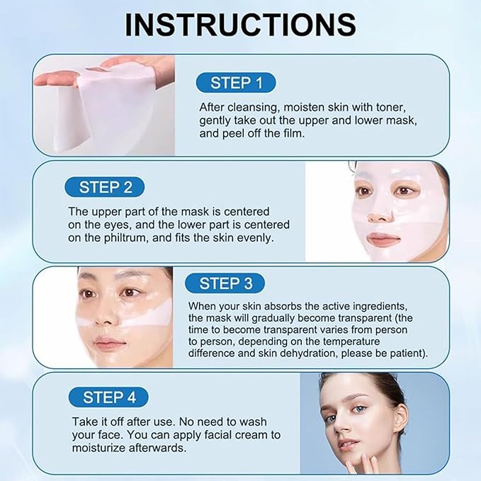 Deep Collagen Overnight Mask,Collagen Face Mask,Bio-Collagen Real Deep Mask,Korean Collagen Films Facial Hydrogel Mask,Deep Collagen Anti Wrinkle Firming Lifting Mask for Face(4pcs/1 Box)