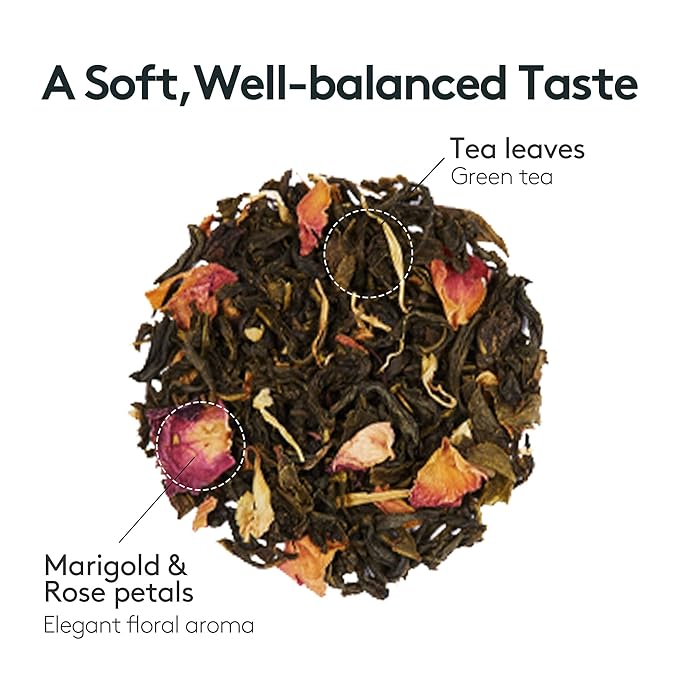 Osulloc Wedding Green Tea (Floral & Sweet Muscat Scent) | Korean Premium Blended Tea Bag | Sweet Fruit Tea | 20 Count Tea Bags, 1.06oz