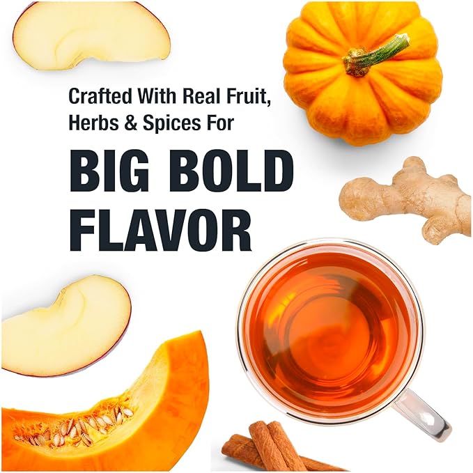 Tiesta Tea - Pumpkin Spice Rooibos Tea | Loose Leaf | Premium Blend | Non-Caffeinated Herbal Infusion | Make Hot or Iced & Brews Up to 200 Cups | 16oz Resealable Pouch