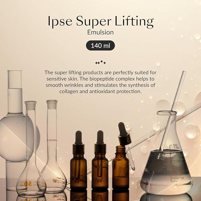 IPSE Korean Face Serum Super Lifting Moisturizing Emulsion 140ml | Anti-Aging, Face Serum | Peptide Complex & Blue Complex | Reduces Fine Lines, Wrinkles, Boosts Collagen