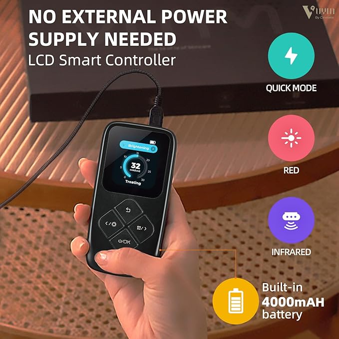 VYM LED Face Mask Light Therapy: Portable Remote High-Energy Anti-Aging Skincare Device, 292 LEDs Professional Infrared Red Light Therapy for Face, Red Light Mask Gift Pack - Black