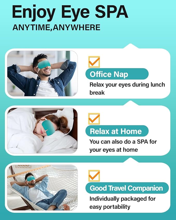 ProCIV 16 Packs Steam Eye Mask Lutein, Heated Eye Masks Relaxing Gifts for Women Soothing Eye Fatigue Hot Sleep Mask, Warm Eye Compress for Dry Eyes, Disposable Eye Mask for Travel Essentials