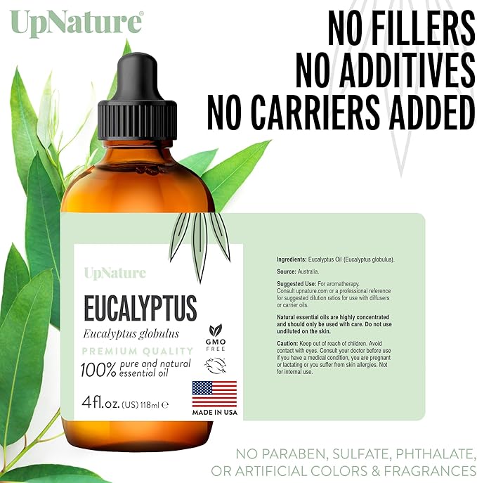 UpNature Eucalyptus Essential Oil – 100% Pure Natural Eucalyptus Oil, 4oz