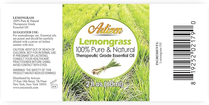 Artizen 2oz Oils - Lemongrass Essential Oil - 2 Fluid Ounces
