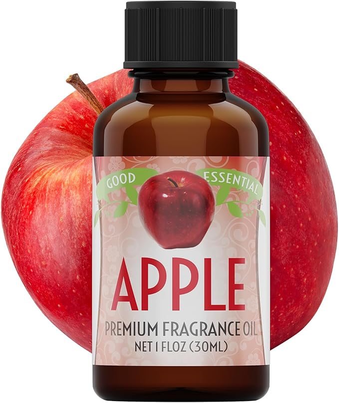 Good Essential Professional Apple Fragrance Oil (30ml/1 fl oz) for Candles, Soaps, Perfume, Lotions, Diffuser & Aromatherapy