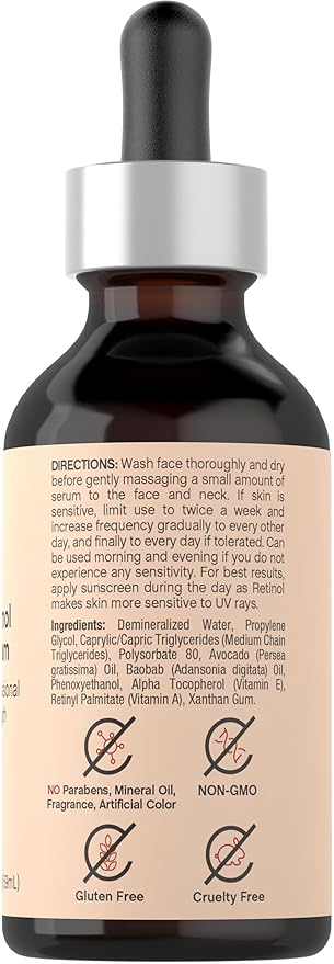 Coera Retinol Serum for Face | 2 fl oz | Professional Strength Formula | Free of Parabens & Fragrances | Packaging May Vary
