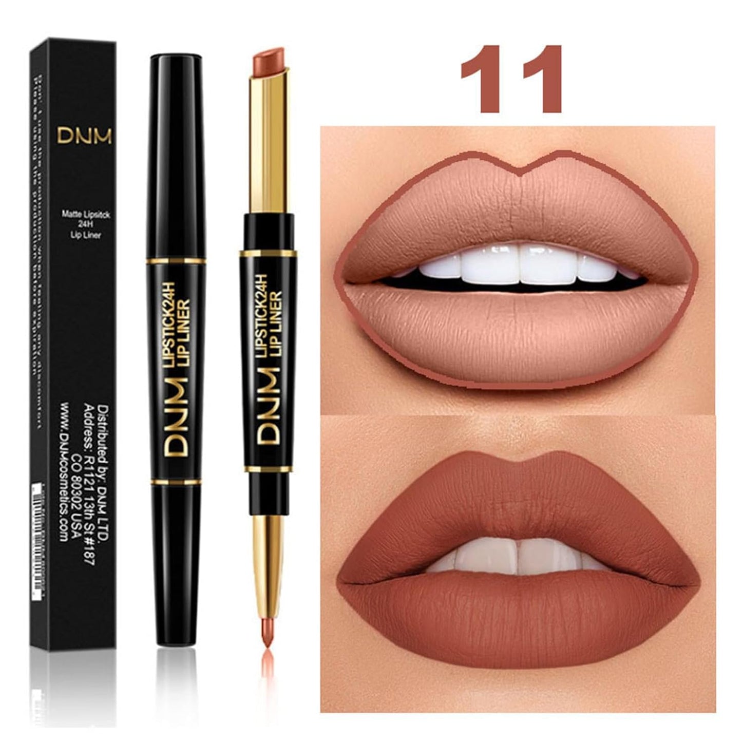 PHOERA Foundation Full Coverage,3Pcs Lip Liner and Lipstick Set Chestnut Nude Brown for Matte Finish, PHOERA Makeup Wrinkles Matte Natural Finish for a Flawless Complexion (103- Warm peach+Lip SetA)