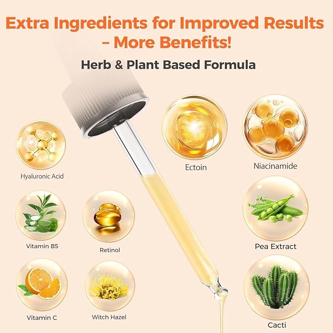 Retinol Serum for Face 2.5%, B5 Herbal Resurfacing Retinol with Vitamin C, Vitamin E, Hyaluronic Acid, Anti-Aging, Wrinkle Smoothing, Dark Spot Corrector, Brighten Dullness 2 Packs