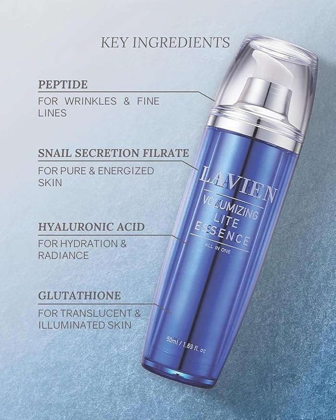 LAVIEN Volumizing Lite Essence - Facial Serum Essence with Hyaluronic Acid - Hydrating, Skin Elasticity, Skin Texture Improvement - Suitable for All Skin Types - 1.69 fl. oz. (50ml)