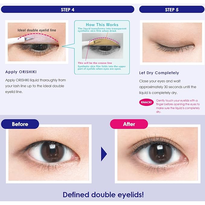 ORISHIKI Eyelid Skin Film, Invisible Eyelid Lifter, Natural Eye Lid Defining Makeup Stick, Double Eyelid Lift for Droopy Eyes, Japanese Instant Natural Eye Makeup, Invisible Film Eyelid Maker