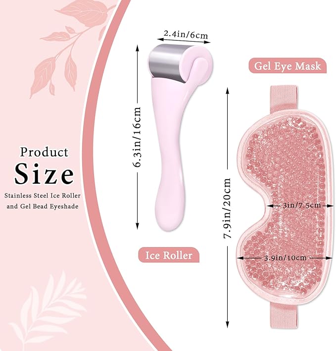 Cooling Eye Mask Face Mask and Eye Ice Roller Silicone Mask Covers 5Pack Beauty Skin Care Tools Set, Eye Mask for Dry Eyes Face Depuffer Wrinkles and Lifting