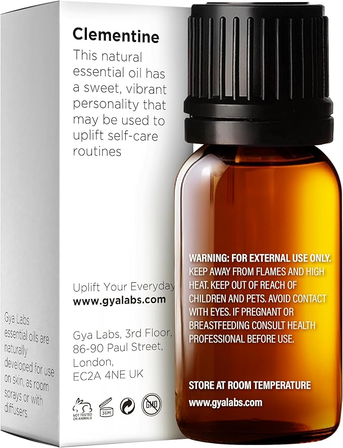 Gya Labs Clementine Essential Oil for Diffuser - 0.34 Fl Oz - 100% Pure Natural Clementine Oil for Dewy Skin, Massage, Candles Aromatherapy & Making Scent - Vitamin C