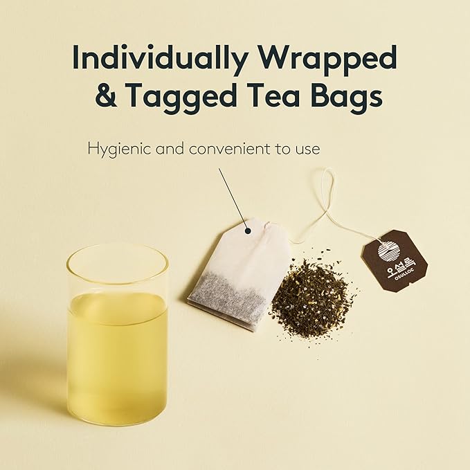 OSULLOC Canola & Apricot Tea (Aromatic Canola flower & Apricot), Premium Blended Tea from Jeju, Tea Bag Series 20 count