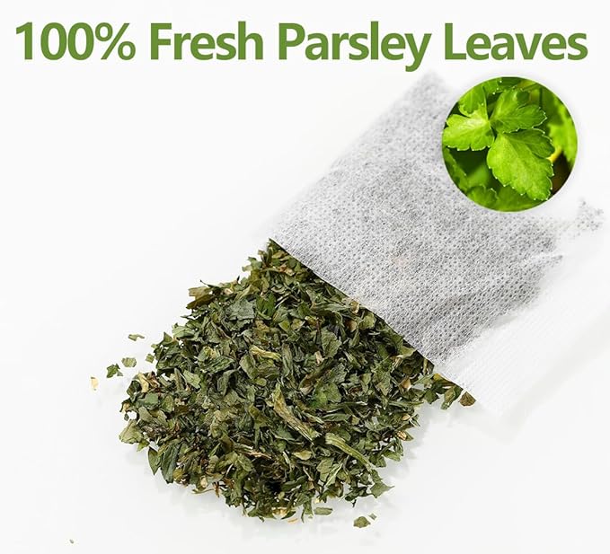 Premium 60 Parsley Tea Bags, Made with 100% Natural Parsley Leaves, Caffeine Free & No Additives.