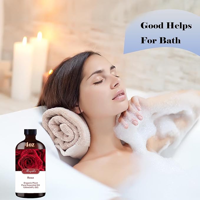 Lotus Essential Oil- Lotus Oil 4 Fl Oz & Roll On 10ML Essential Oil Set for Aroma Diffuser Humidifier Home Fragrance Bath SPA Yoga DIY Candle Making Soap Perfume Gift for Women