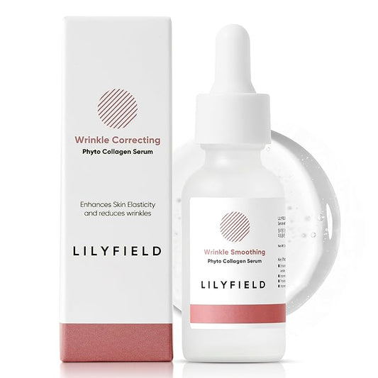LILYFIELD Wrinkle Correcting Serum with Phyto Collagen & Vitamin C. Korean Skincare. Anti-Aging, Target Dark Spots and Fine lines,Smoothing, All Skin Types. Korean Skin care 30ml, 1 fl. oz