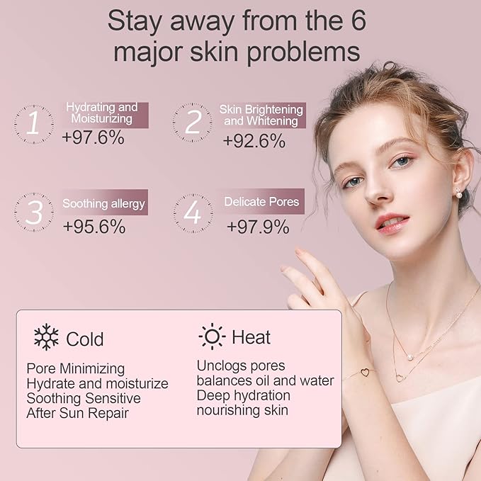 Facial Steamer - Nano Ionic Facial Steamer with Cold&Warm&Hot Mist,240ml Large Water Tank,Small Face Humidifier,White