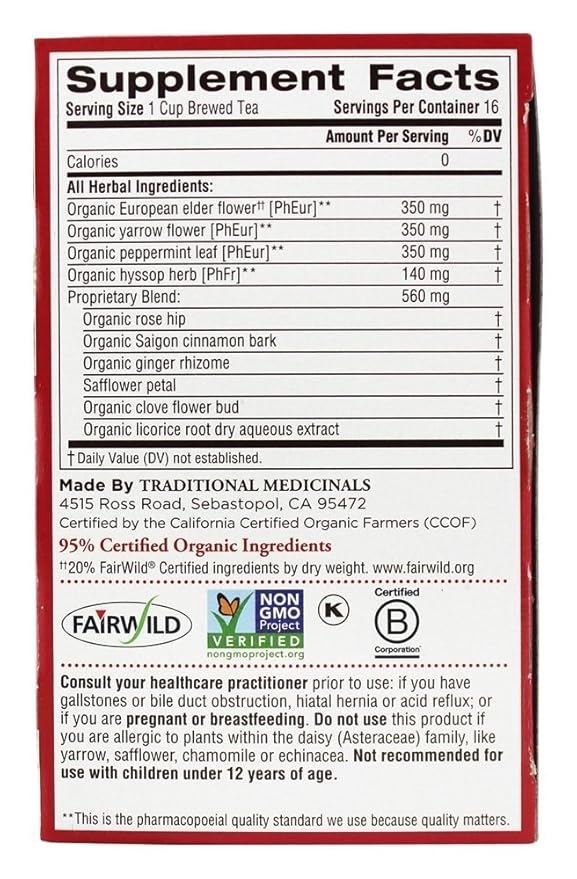 TRADITIONAL MEDICINALS TEAS Gypsy Cold Care Tea 16 Bag