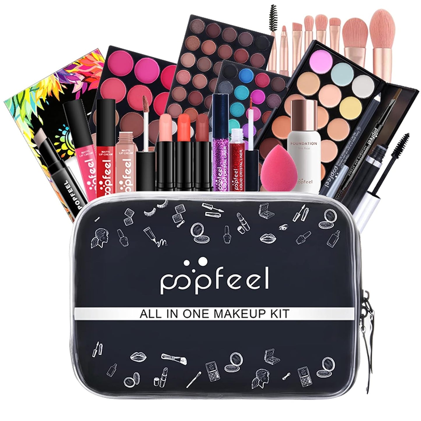 Multi-purpose Makeup Kit All-in-One Makeup Gift Set Colours Mix Eyeshadow Concealer Lip Gloss Pressed Powder and Powder Blusher Cosmetic Makeup Palette Set Kit #097