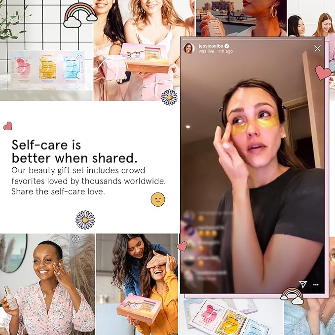 grace & stella Award-Winning Mothers Day Gifts for Mom, Birthday Gifts for Women - Travel Essentials with Gold Eye Masks, Hyaluronic Acid Serum & Rose Spray - Vegan Skin Care Set - Bachelorette Party