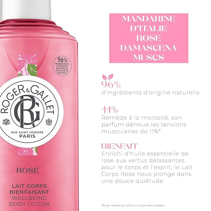 ROGER & GALLET | Body Lotion for Women | Rose 8.4 oz Bottle