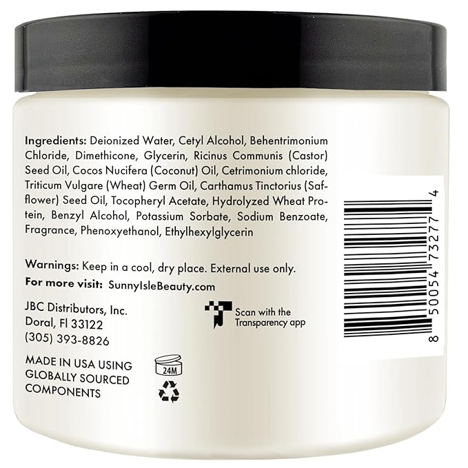 Sunny Isle Lavender Mint Hair and Strong Roots Intensive Repair Masque 16oz | Double Growth Formula | Biotin and Jamaican Black Castor Oil