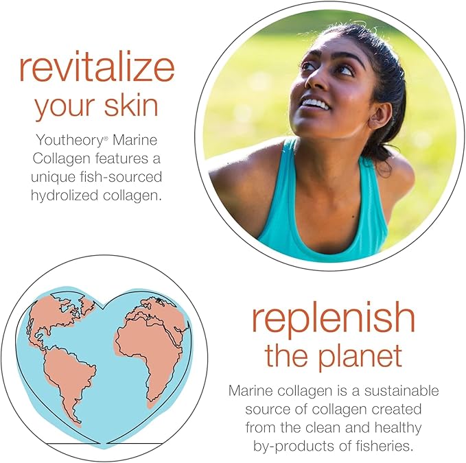 Youtheory Marine Collagen - 2,500 mg Hydrolyzed Collagen - Supports Skin* - Fish-Sourced Supplement with Vitamin C, A, E, B6, B12 & More - Highly Digestible & Absorbable - 160 Tablets