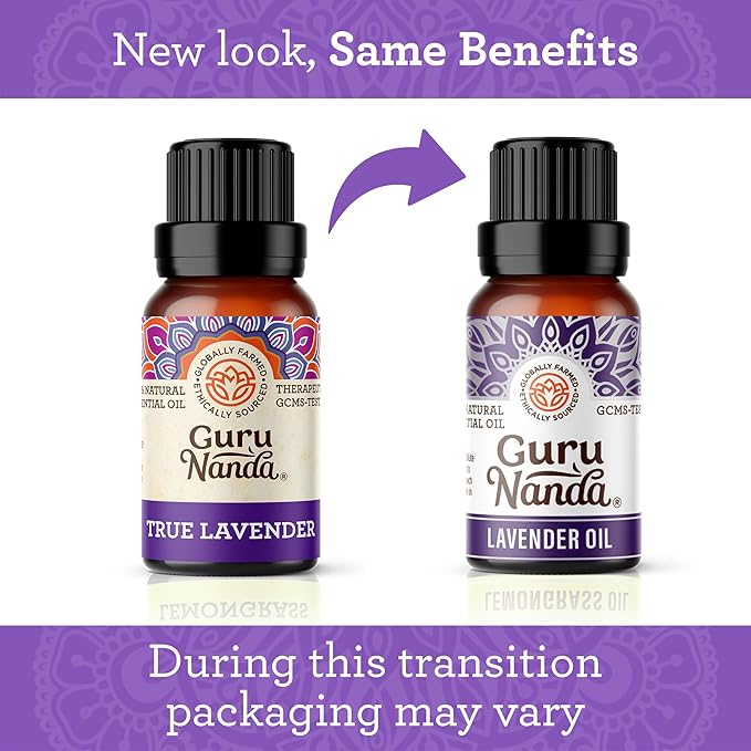 GuruNanda Lavender Essential Oil - 100% Pure, Natural and Undiluted Oil for Massage & DIY Recipes- Premium Diffuser Oil for Aromatherapy (Pack of 1 - 0.5 Fl Oz)