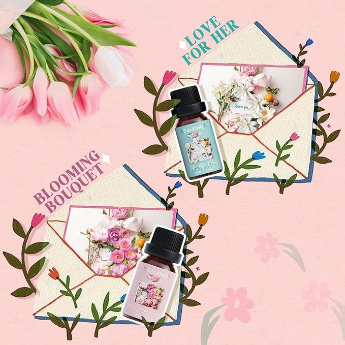 SALKING Fragrance Oil Gift Set for Mom, Premium Essential Oil for Diffuser, Scented Oil Gift for Mother's Day, Diffuser Oil for Soap & Candle Making Scents, Set of 6 Aromatherapy Oil for Women