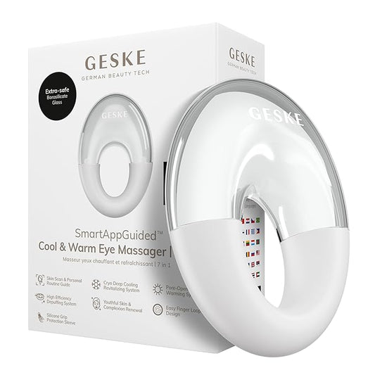 SmartAppGuided™ Cool & Warm Eye Massager | 7 in 1 | Multifunctional Massager | Eyes & Face | Battery-free Cooling & Warming | Firms, Relaxes & De-Puffs Skin | Ring-shaped Design for Easy Grip