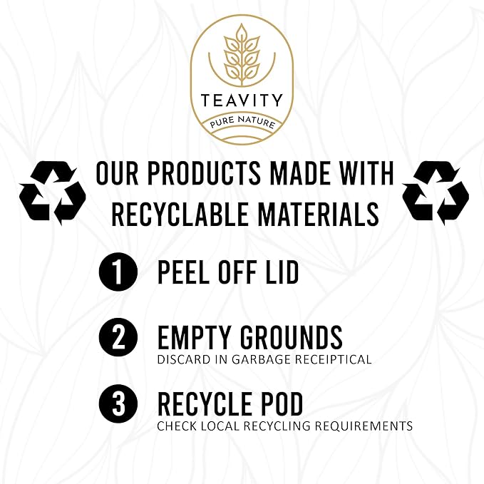 Organic Rooibos Tea Pods for Keurig with Lemon, Mint, Licorice - Unsweetened Decaf Tea for K Cup Brewing - Cold Be Gone by Teavity (12 Tea Pods)