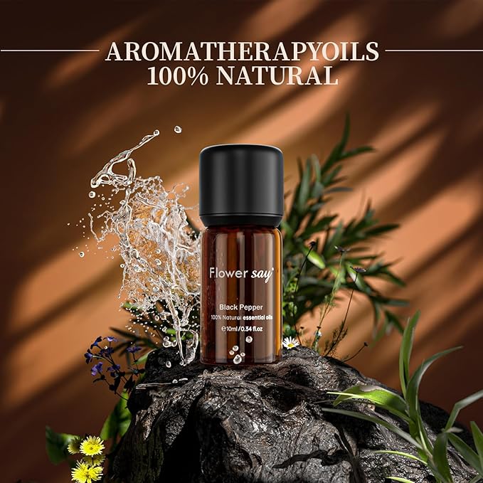 Black Pepper Essential Oil 0.34Oz - 100% Pure Natural MAX Undiluted Premium Therapeutic Grade Essential Oils for Diffuser/Skin Care/Massage/Hair/Toenails