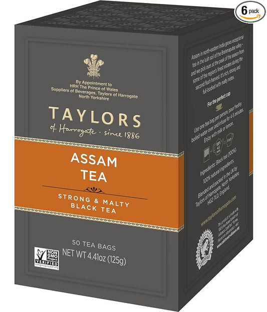 Taylors of Harrogate Pure Assam, 50 Teabags, (Pack of 6)