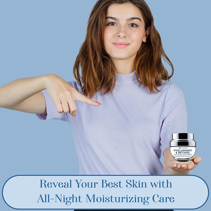 Hyaluronic Acid & Retinol Face Moisturizer - Dermatologist Tested, Reduces Wrinkles, Fine Lines & Hyperpigmentation, Hydrating Cream, Cruelty-Free Korean Skin Care - All Skin Types