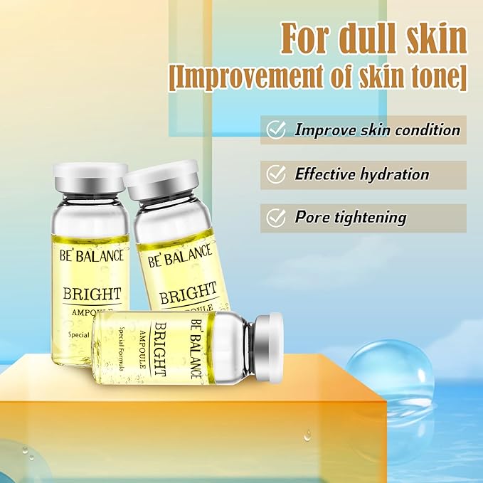 Brightening Concentrate Serum for Microneedling Serum Ampoules for Face Starter Kit for Elasticity Restoration & Reduced Fine Lines and more help to create more radiant 0.35 oz 5 Vials