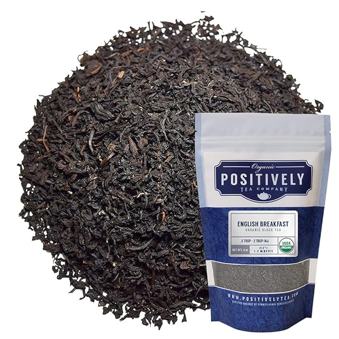 Organic Positively Tea Company, English Breakfast Black Tea, Loose Leaf, 4 Ounce